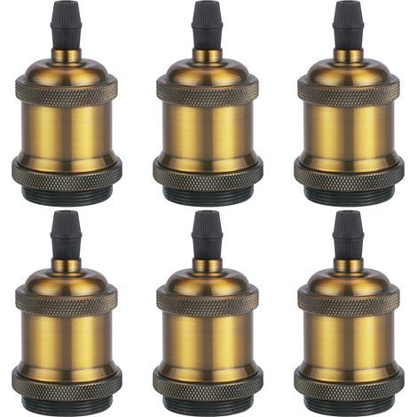 6 Stück Vintage E27 Lampenfassungen, Massive Keramikadapter, Glühbirnenfassungen, Keramik-lampenhalteradapter, Aluminium-glühbirnenfassungen Für Decken- Und Wandleuchten