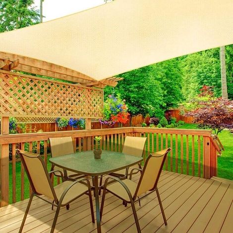 Sonnensegel, Garten-sonnensegel, Terrassen-sonnensegel, Solarsegel, 90 % Uv-beständig, Atmungsaktiv, Für Terrasse/garten (2 X 3 M)