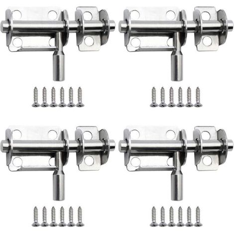4 Stück 65 Mm Mini-edelstahl-schiebetürschlösser, Sicherheitstürriegel Mit Schrauben Für Badezimmertüren, Holztüren, Haustiertüren, Schlafzimmertüren Usw.