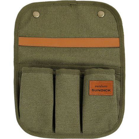 Leichte Und Robuste Aufbewahrungstasche Für Die Armlehnen Von Campingstühlen Aus Baumwoll-canvas, Strapazierfähig, Mit Mehreren Taschen, Grün, Dubuns