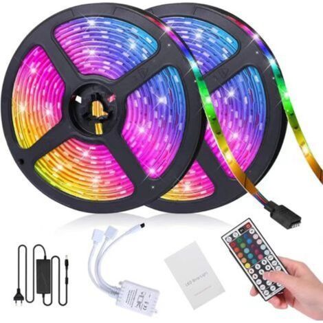 10 M Rgb-led-streifen Mit 300 Leds Des Typs 5050 – Wasserdicht Gemäß Ip65 Für Den Innen- Und Außenbereich – 44-tasten-fernbedienung – Einfache Montage Mit Klebeband