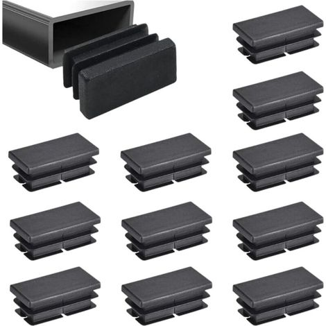 Packung Mit 12 Geschlitzten Endkappen Für 40x20 Mm Rechteckrohre – Für Stahl- Und Aluminiumrohre – Schutz Für Böden Und Möbel