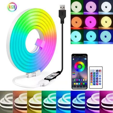 5 M Langer Led-streifen Für Den Außenbereich, Ip68 Wasserdichter Rgb-led-streifen Für Den Außenbereich, Kompatibel Mit Fernbedienung/app Mit Musiksynchronisation Und Timerfunktion Für Balkone, Dächer