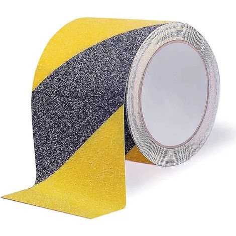 Rutschfester Streifen Für Außentreppen, 10 Cm X 5 M – Verschleißfestes Klebeband – Matte Oberfläche Für Maximale Sicherheit – Gelb/schwarz – 10 Cm X 5 M