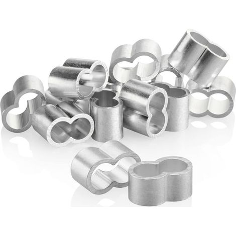 12 X 10 Mm Kabelbinder - Aluminium-kabelbinder - Crimp-hülsen Für Verlängerungskabel - Doppelhülsen Für Elastische Bänder - Kabelbinder Für Planen (silberfarben - 10 Mm)