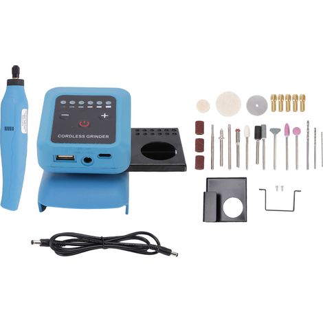Mini-akku-schleifmaschine Mit 6000 Bis 18000 U/min Und 6 Geschwindigkeitsstufen, Tragbare Elektrische Schleifmaschine Mit Usb-typ-c-ausgang Und Ständer.