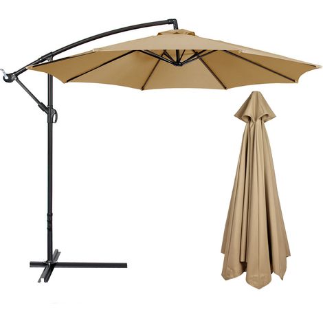 Ersatzdach Für Sonnenschirm, Wasserdichter Outdoor-sonnenschirm Aus Polyester Für Beiges Gestell Von 2,7 M Mit 8 Streben.