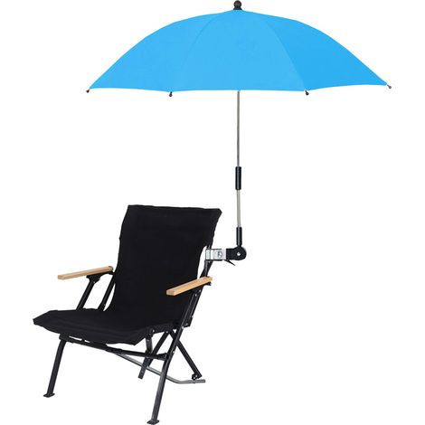 Sonnenschirm-ähnlicher Stuhl Mit Um 360° Verstellbarer Klemme Für Strand, Terrasse Und Camping, Blaue Farbe.