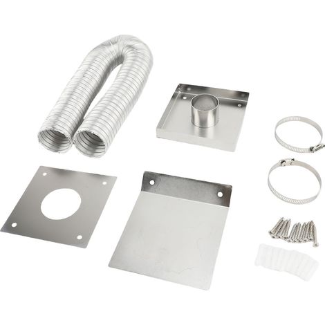 Frischluftansaugset Für Pelletöfen, 2-zoll-aluminium-abgasrohr Mit Wandplatte, Gitter Und Klemmen.