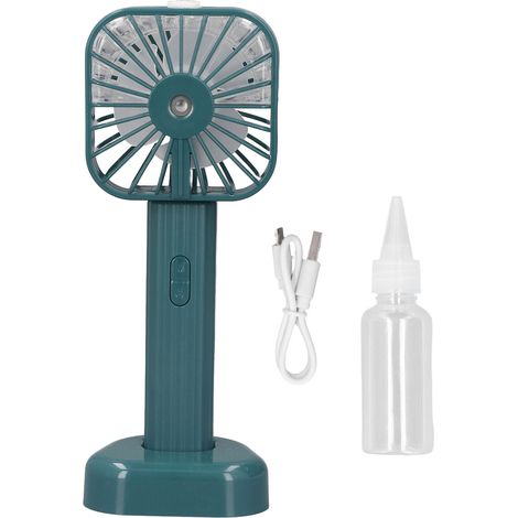 Tragbarer Sprühventilator, Batteriebetrieben, Usb-aufladbar, Leiser Sprühnebel, Ideal Für Reisen Im Freien, Grüne Farbe.