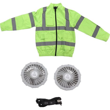 Reflektierende Jacke Ohne Metallrahmen, Ideal Zur Abkühlung Im Sommer, Sonnenschutz, Arbeit, Lange Ärmel, Weiß, Xl, Fluoreszierend Grün