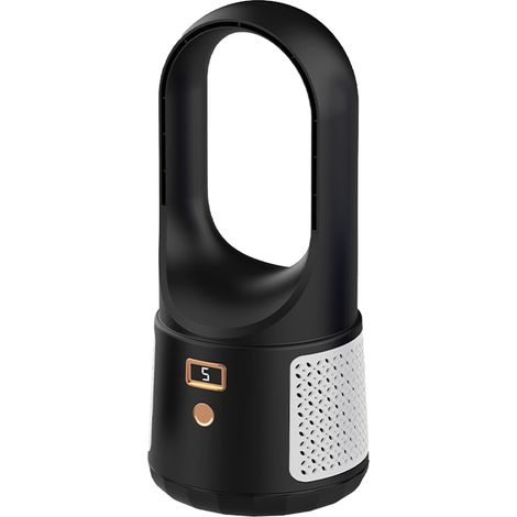 Turmventilator Ohne Rotorblätter, 6 Geschwindigkeitsstufen, Usb-ladefunktion, Led-anzeige, Leiser Tischventilator, Ideal Für Homeoffice Oder Schlafzimmer, Farbe: Schwarz.