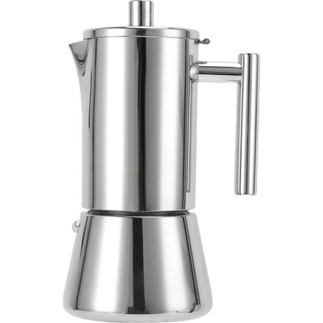 Italienische Induktionskaffeemaschine Aus Edelstahl 304, 6 Tassen, Für Gesellige Abende Zu Hause.