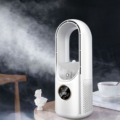Tragbare, Klingenlose Klimaanlage, Weiß – 6 Geschwindigkeitsstufen, Nebelfunktion, Usb-timer Für Zuhause, Kühlung