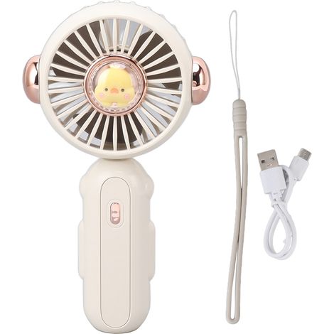 Mini-faltventilator, Niedlich, Leicht, 900 Mah, Verstellbar, Leise, Tragbar Für Den Sommer, Weiß.