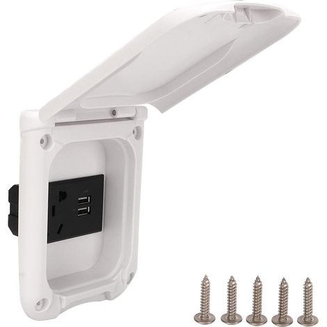 Steckdosenkasten Für Wohnmobile, Multifunktionale Magnetische Abs-abdeckung, Wasserdichte Ip44-außensteckdosenleiste.