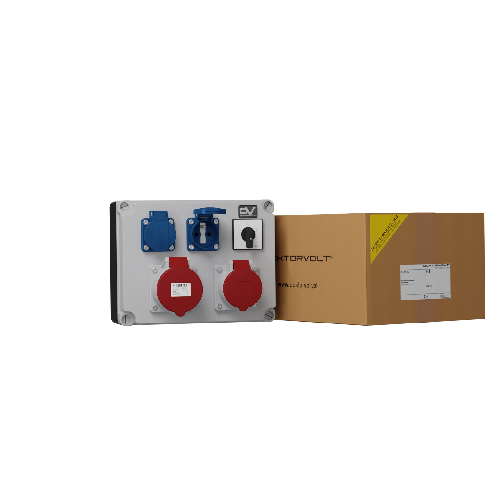 Gebäudeverteilerkasten Mit Schalter Fred 32a 16a 2x230v Steckdosen Mennekes Doktorvolt® 9634
