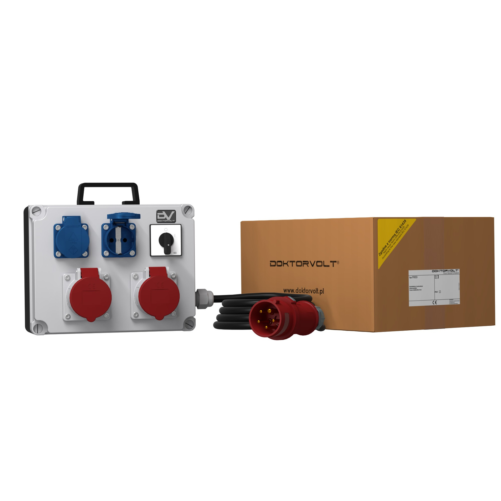 Gebäudeverteiler Mit Schalter Und Kabel Fred Skh 2x16a 2x230v Schuko Mennekes Doktorvolt® 0861