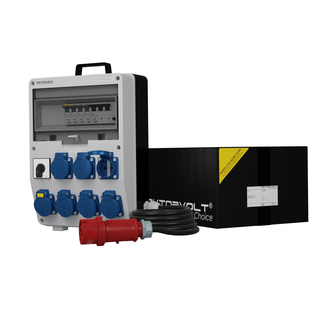 Gebäudeverteiler Mit Kabel Und Stecker Td-s/fi Skh 7x230v Schuko Doktorvolt 6169