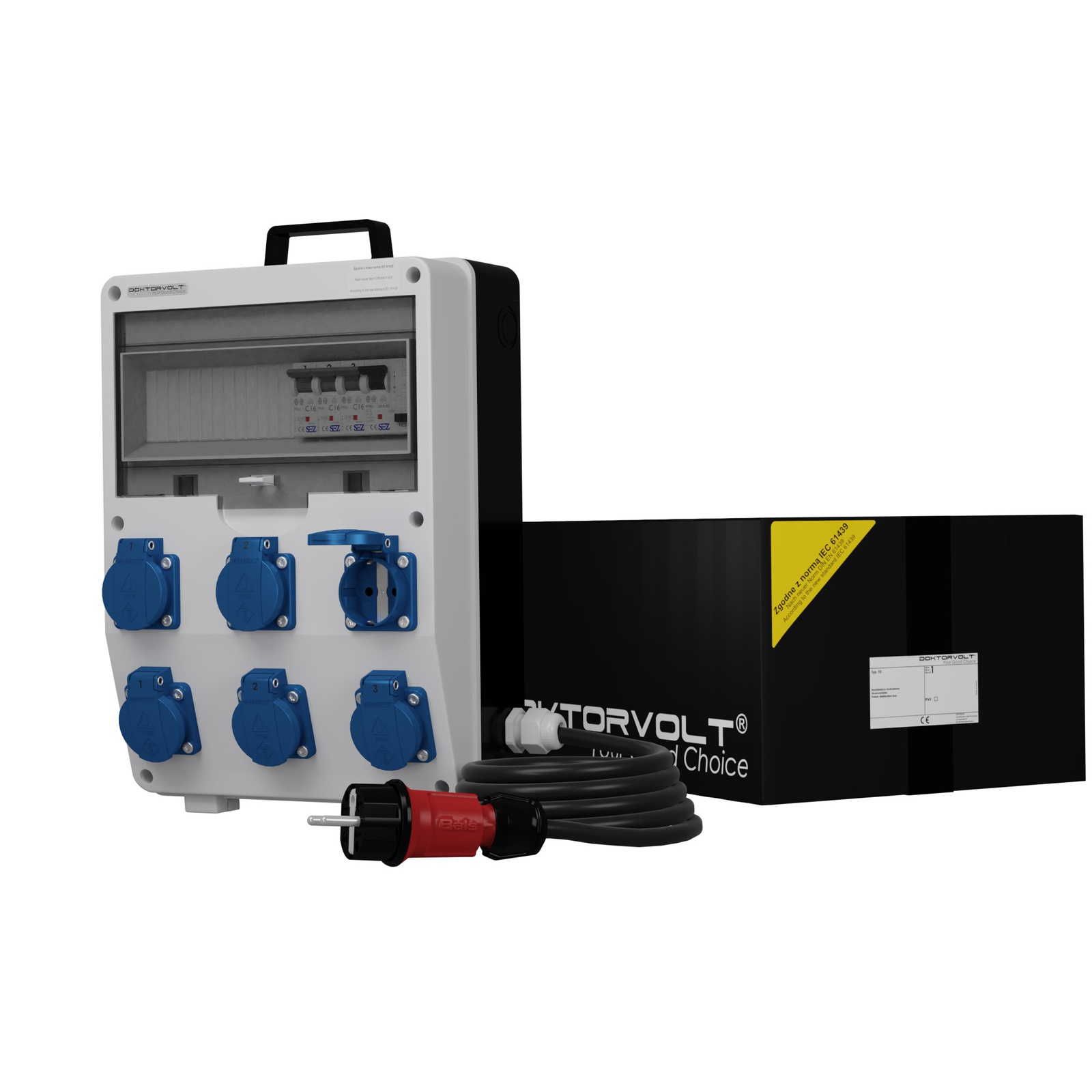 Gebäudeverteiler Mit Kabel Td-s/fi Skh 6x230v Schuko Doktorvolt 0557