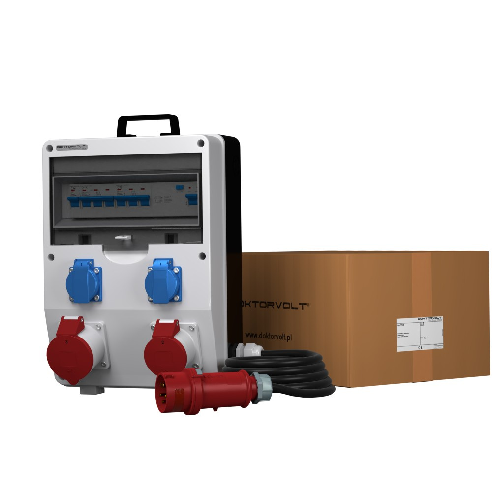 Gebäudeverteiler Mit Kabel Eco-s/fi 32a 16a 2x230v Schuko Doktorvolt 9757