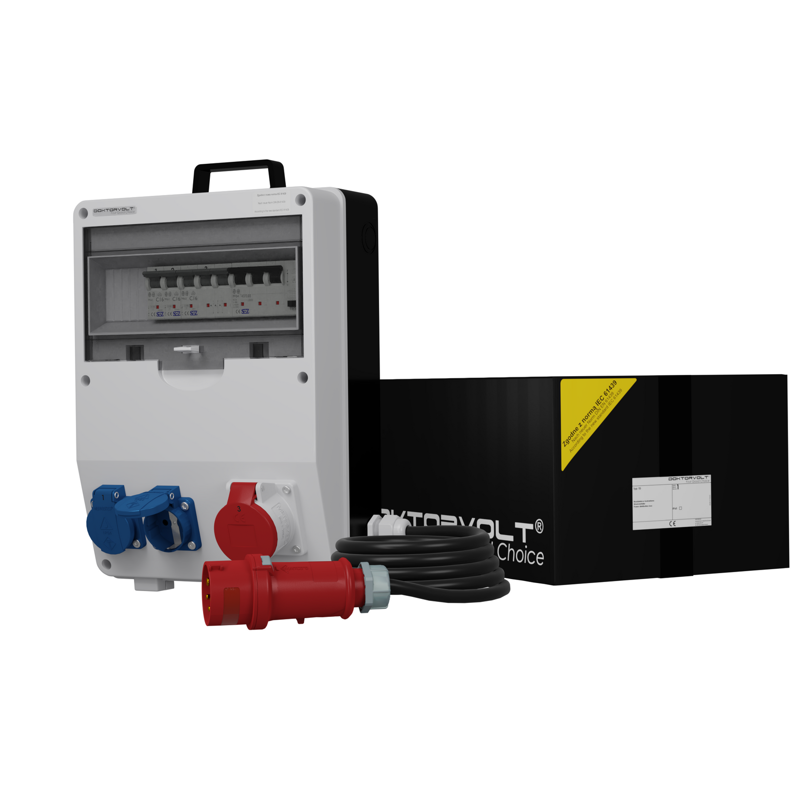 Gebäudeverteiler Mit Kabel Td-s/fi Skh 16a 2x230v Schuko Doktorvolt 9795