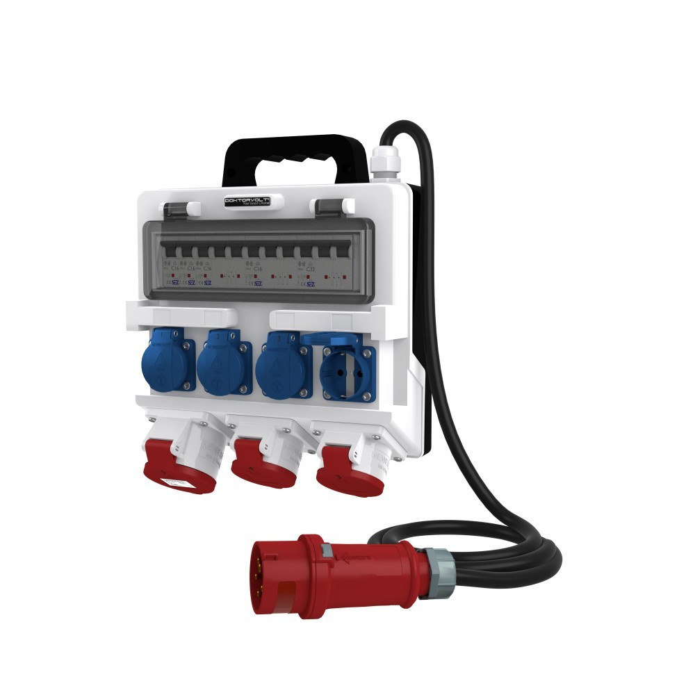 Gebäudeverteilerkasten Mit Kabel Tr-s Skh 32a 2x16a 4x230v Schuko 4753
