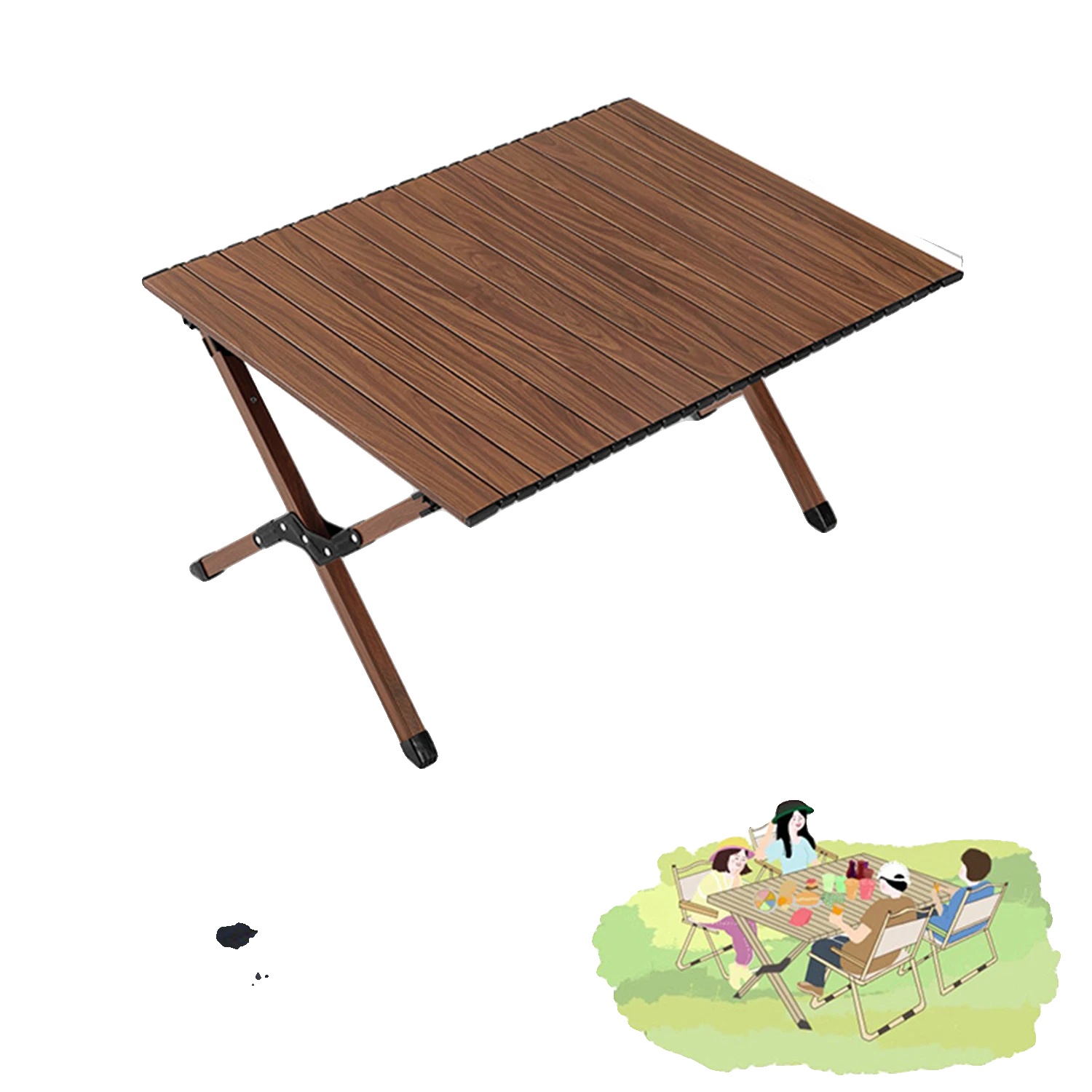 Leichter, Robuster, Klappbarer Gartentisch, Typ D, 117 Cm