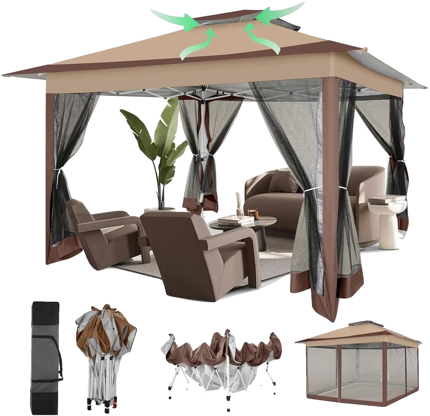Gartenhaus, Wasserdicht, Einfache Montage, Schwarz