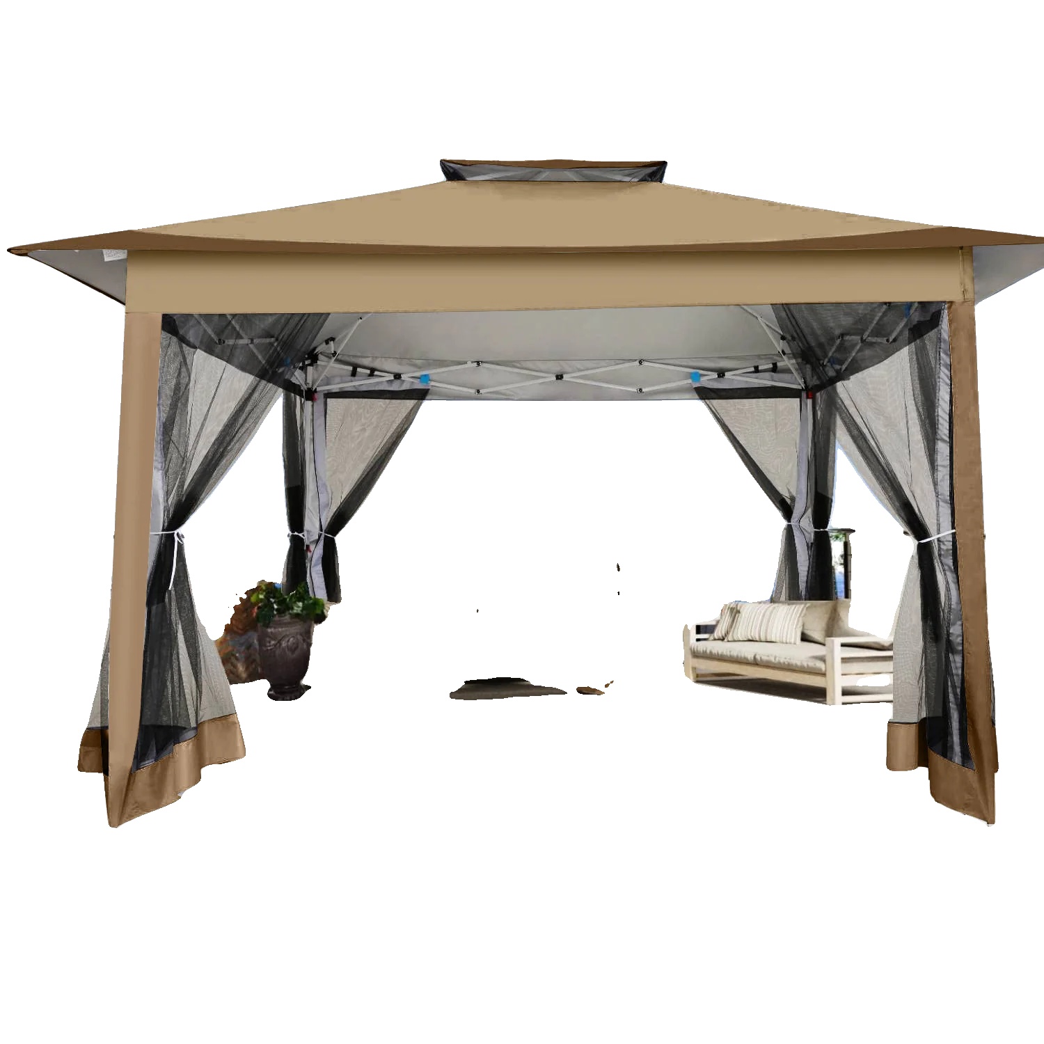 Gartenhaus, Wasserdichtes Gewebe, Höhenverstellbar, Weiß, 3 X 3 M