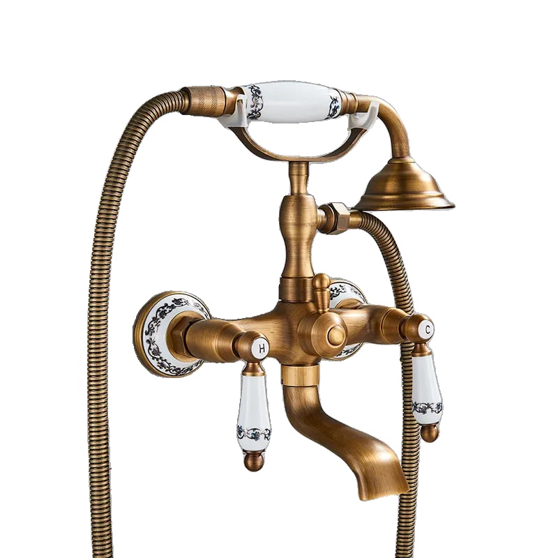 Badewannenarmatur, Wasserfallauslauf, Modernes Design, Messing Antik D