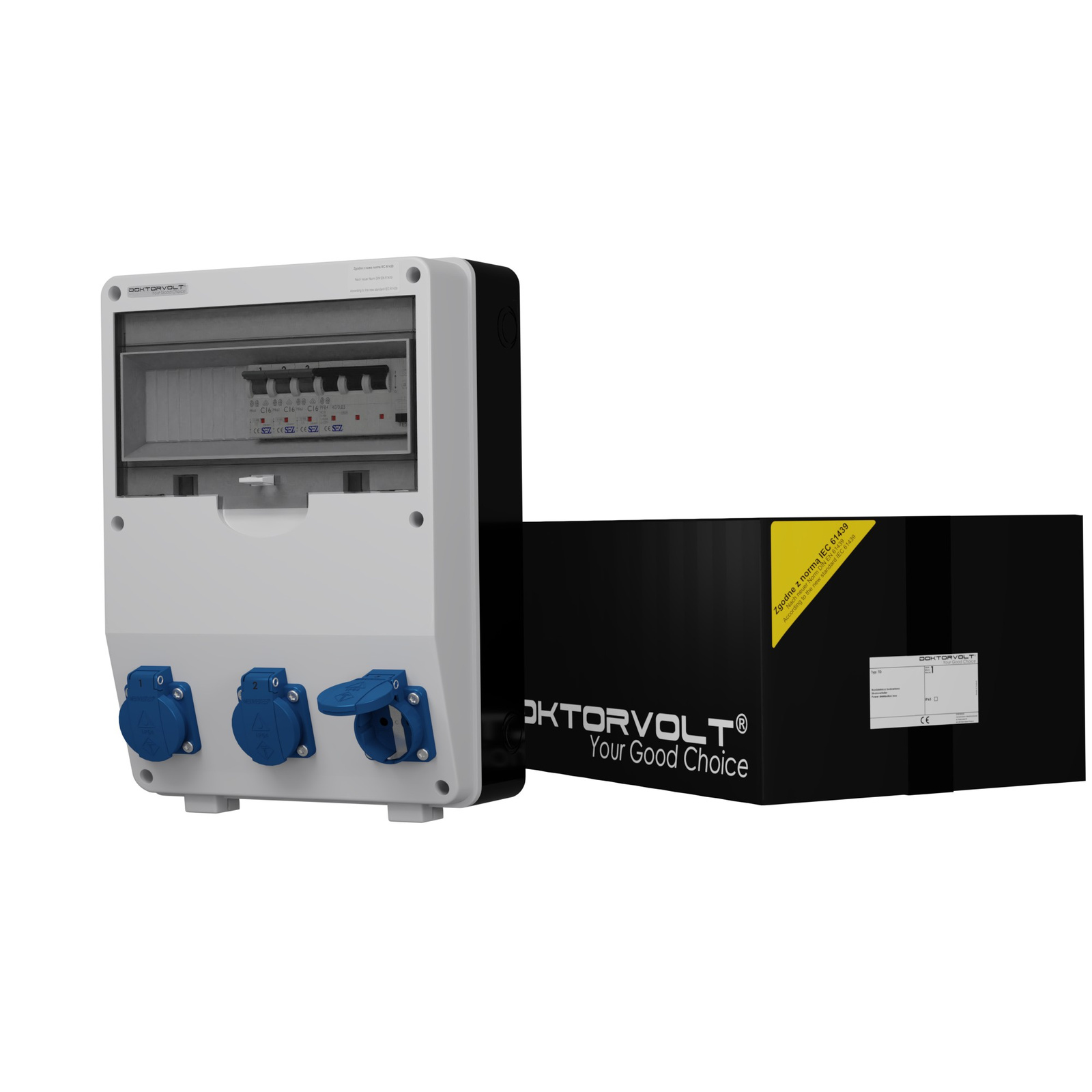 Gebäudeverteiler Td-s/fi 3x230v Schuko Doktorvolt 9030