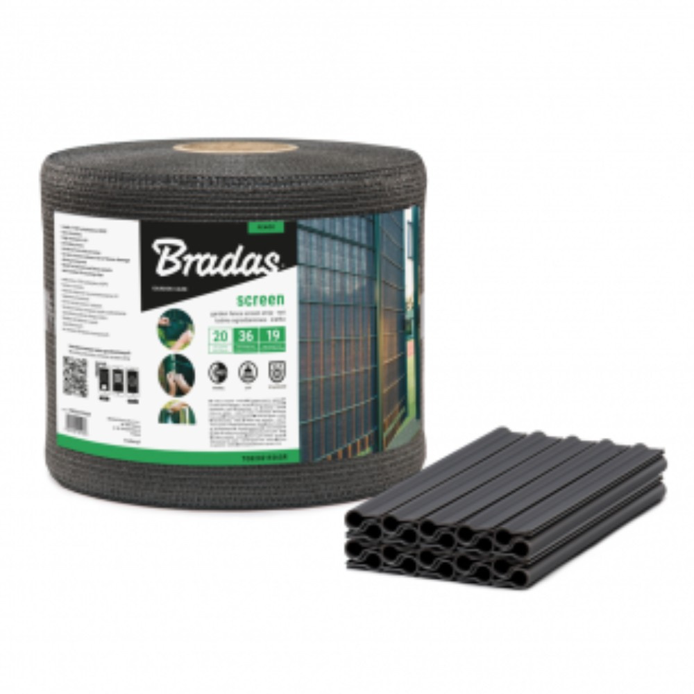 Balkonzaunband Grau 19 Cm X 36 M Bradas-clips 1457