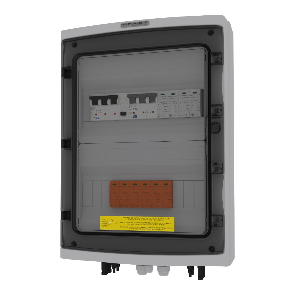 Photovoltaik-verteilerkasten (pv) Ac/dc 1000v 2 Strings B16 25a 300ma Doktorvolt 2483