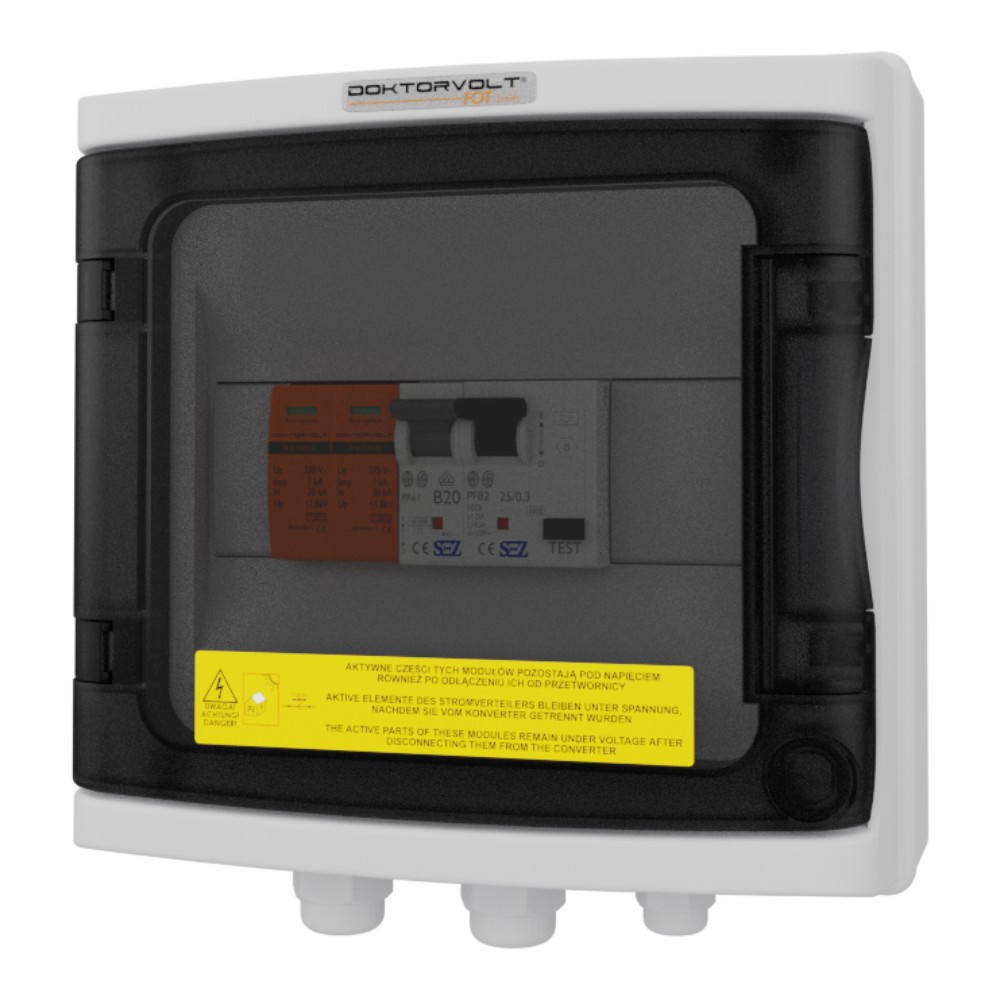 Photovoltaik-verteilerkasten Ac 1f B20 25a 300ma T1 T2 Doktorvolt Dv-9498-fot-265-ac