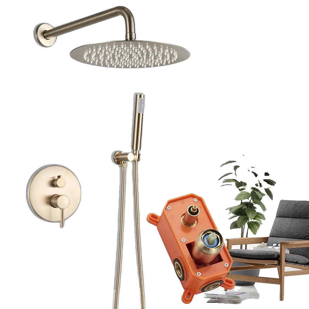 Waschbeckenarmatur Mit Wasserfallauslauf, Robuste Messingkonstruktion, Poliertes Gold Mmw