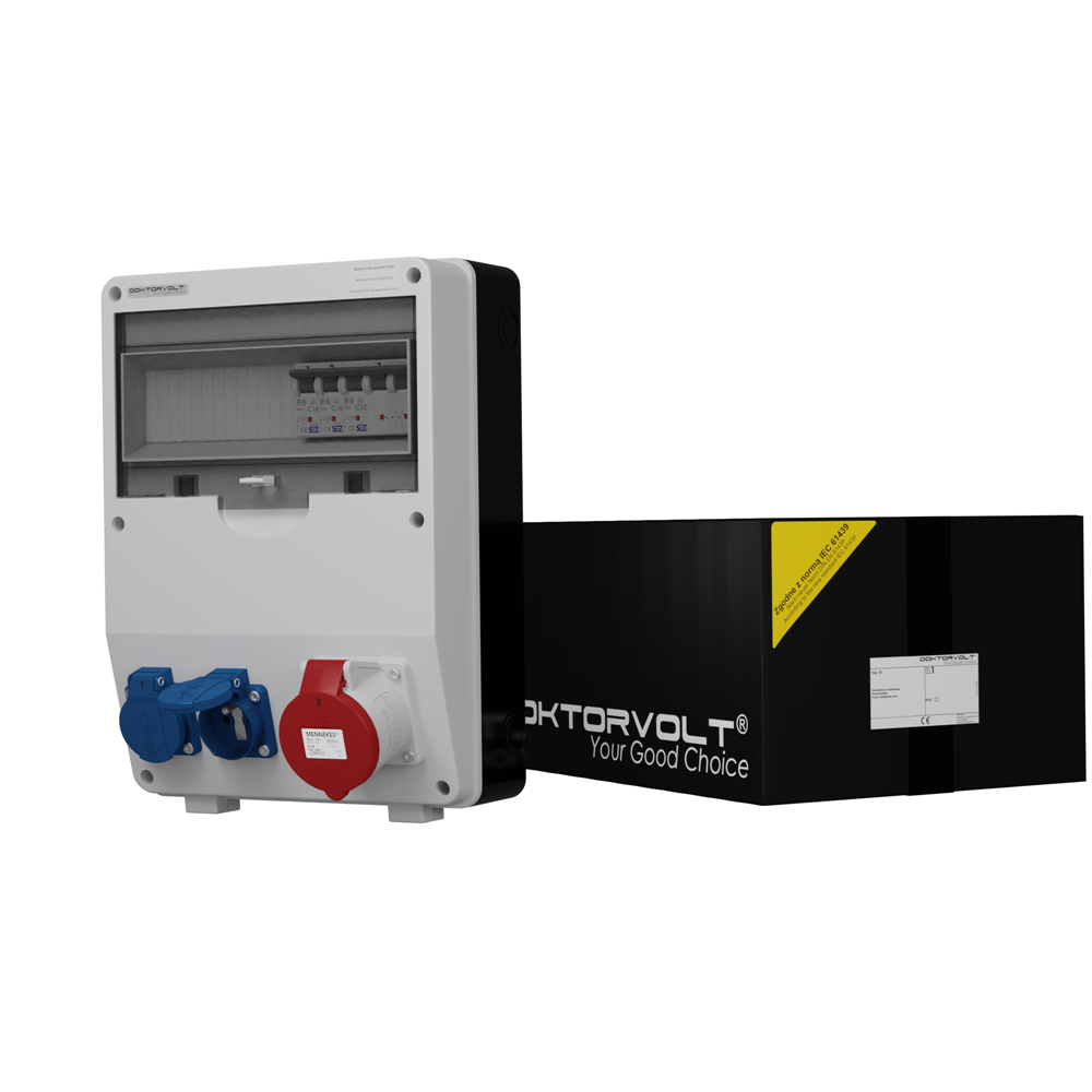 Td-s 32a Gebäudeverteilerkasten 2x230v Steckdosen Mennekes Doktorvolt 6954