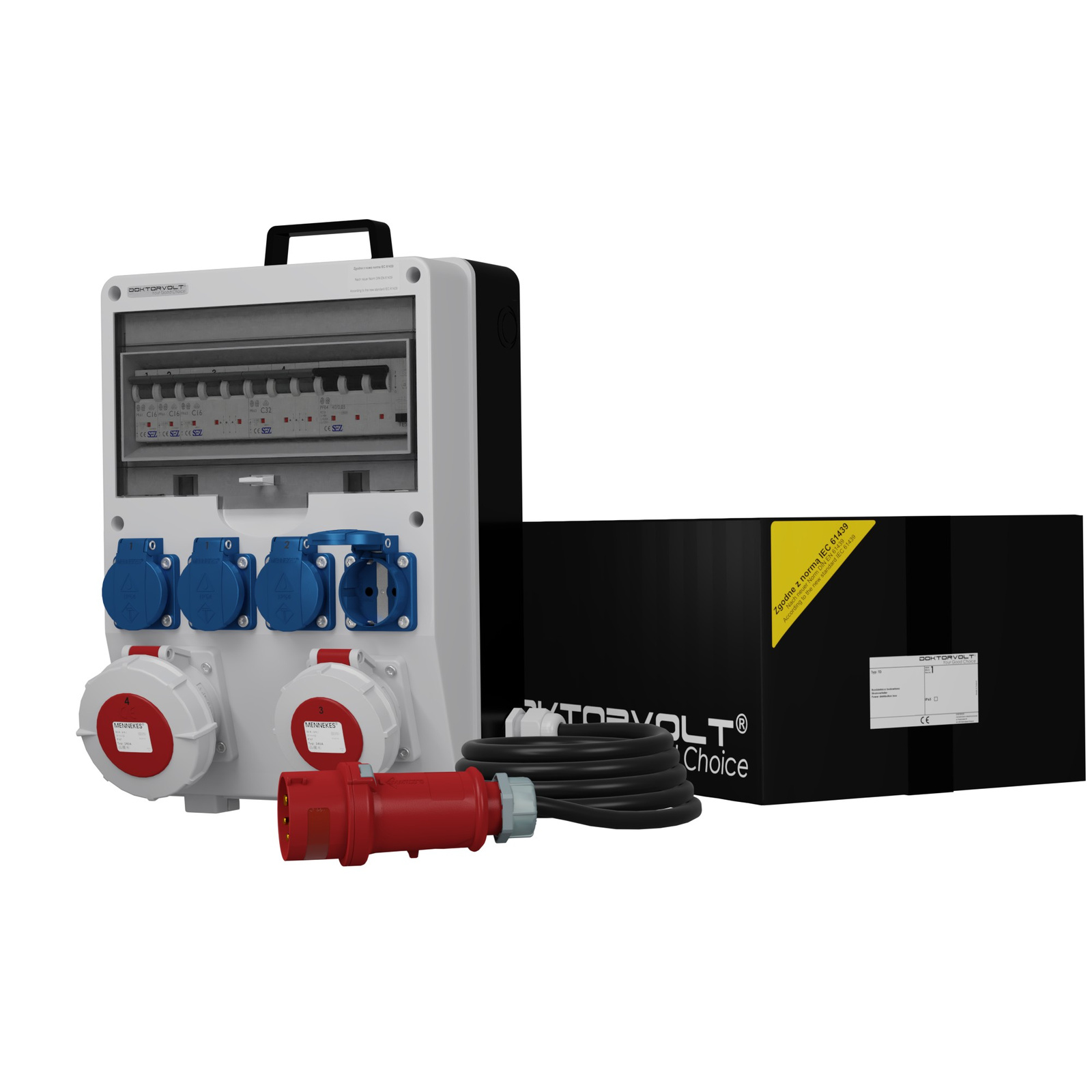 Gebäudeverteiler Mit Kabel Td-sfi Skh 32a 16a Ip67 4x230v Schuko Doktorvolt 9733
