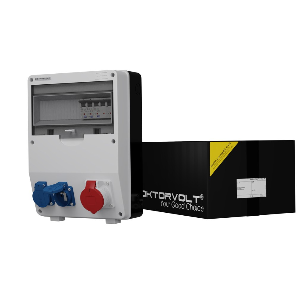 Td-s 16a Gebäudeverteilerkasten 2x230v Steckdosen Mennekes Doktorvolt 6961