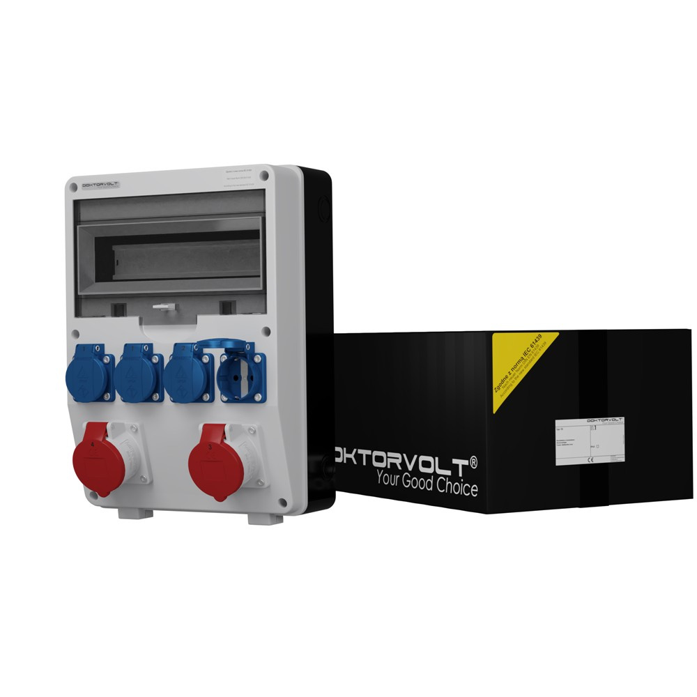 Gebäudeverteilerkasten Td 2x16a 4x230v Schuko Doktorvolt 6084