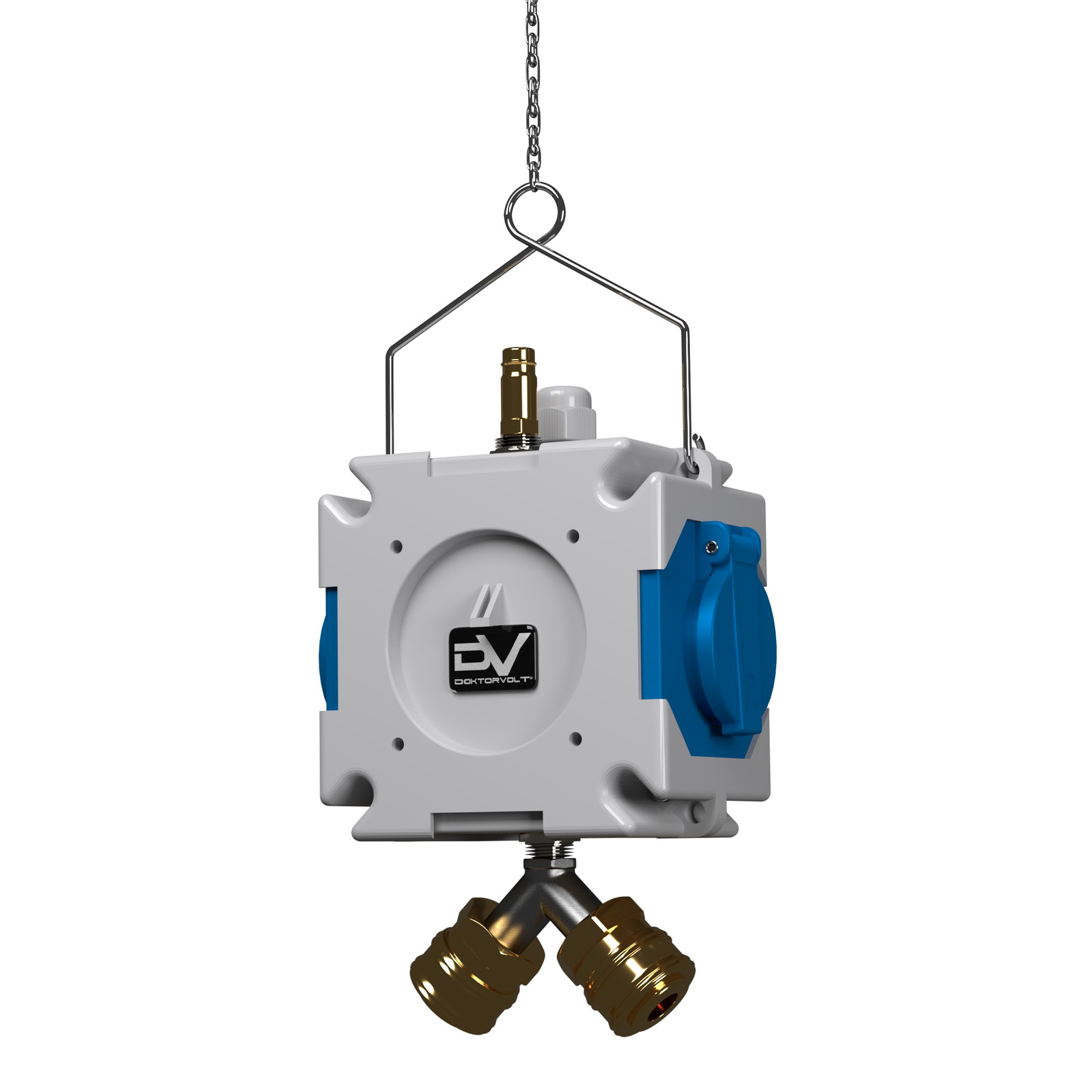 Mdv 2x230v Schuko Hängeverteiler Mit Pneumatischem Anschluss Doktorvolt® 2749