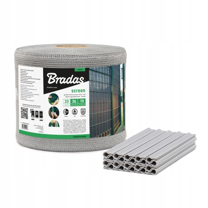 Schattierungsnetz-zaunband 19x36m, 200 G/m², Hellgrau