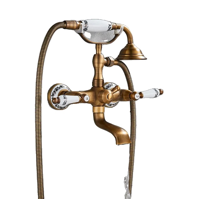Duscharmatur-set, Antikmessing-finish, Zweigriffbedienung, Typ C