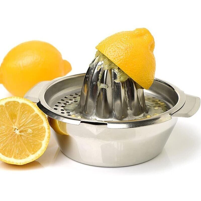 Zitruspresse, Zitronenpresse Aus Edelstahl, Entsafter Mit Behälter Für Orangen, Zitronen Und Andere Früchte, Für Selbstgemachten Saft In Der Küche
