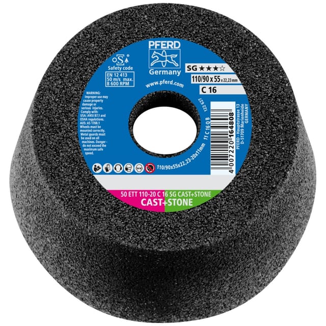 Schleiftopf 20C16QSG 110x55mm Pferd