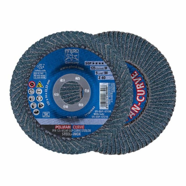 Fächerschleifscheibe z 40SGP curve m 125mm K40 Pferd
