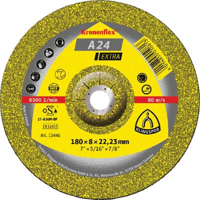 Schruppscheibe gekröpft A24 Extra 115x6mm Klingspor