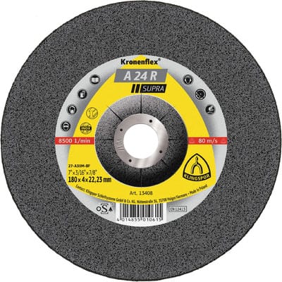 Klingspor - 13433 Schruppscheibe a 24 r Supra D230xS6mm gekröpft Stahl Bohrung 22,