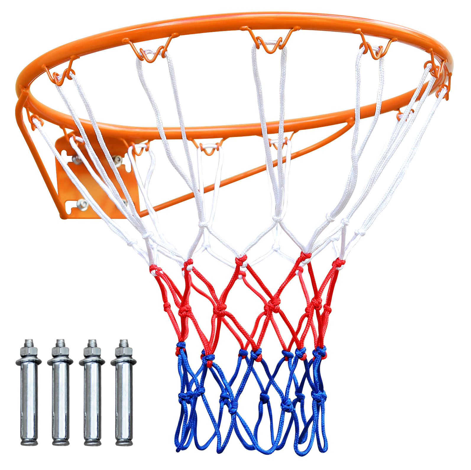 Ersatz-basketballkorb 45,72 Cm Aus Eisen Mit Orangefarbenem Netz