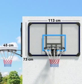 Wand-basketballkorb Aus Schwarzem Stahl 113 X 61 X 73 Cm Modenuit